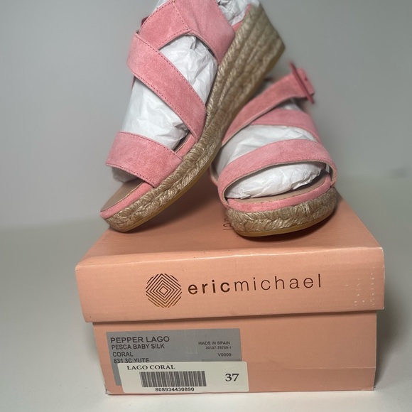 Eric Michael Lidia Pink Espadrille Sandals Size 37. Never worn. - Picture 2 of 14